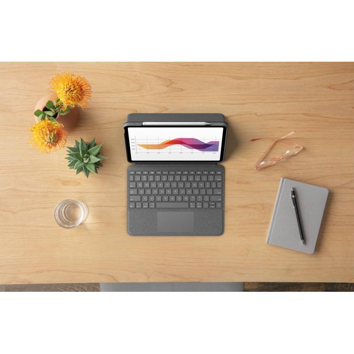 Logitech Folio Touch AZERTY Francês Smart Connector Cinzento — imagem 10 de 20