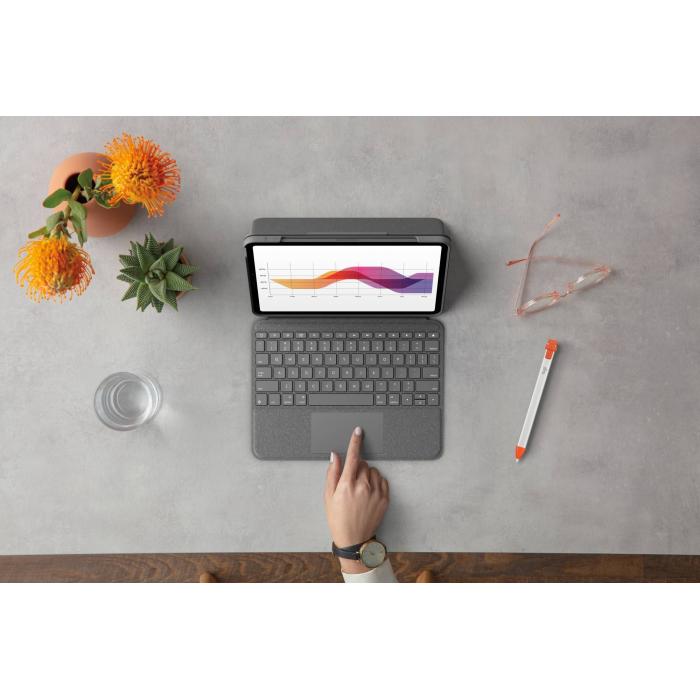 Logitech Folio Touch AZERTY Francês Smart Connector Cinzento — imagem 13 de 20