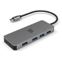 Maillon Technologique Premium MTHUB4 hub de interface USB 3.2 Gen 2 (3.1 Gen 2) Type-C 5 Mbit/s Alumínio, Cinzento