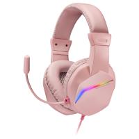 Mars Gaming MH122P auscultador Auscultadores Com fios Fita de cabeça Jogos USB Type-A Rosa