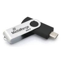 MediaRange MR1955 unidade de memória USB 256 GB USB Type-C 3.2 Gen 1 (3.1 Gen 1) Preto, Prateado