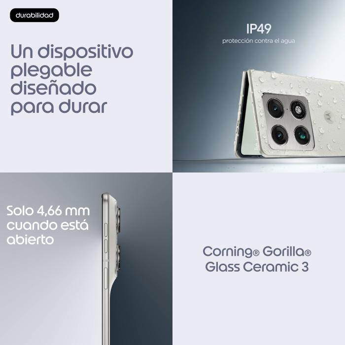 Motorola razr fold 20,6 cm (8.09'') Dual SIM Android 16.0 5G USB Type-C 16 GB 512 GB 6000 mAh Branco — imagem 13 de 30