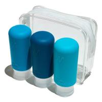 Muitomas TRBOTTLES3BL recipiente & garrafa de viagem Silicone Garrafa comprimível