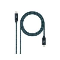Nanocable 10.01.4301-L150-COMB cabo USB USB4 Gen 2x2 1,5 m USB C Verde-azulado, Preto, Cinzento