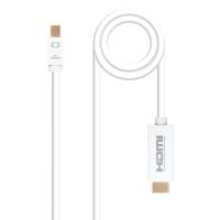 Nanocable 10.15.4002 adaptador de cabo de vídeo 2 m Mini DisplayPort HDMI Type A (Standard) Branco