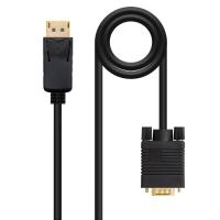 Nanocable 10.15.4402 adaptador de cabo de vídeo 2 m DisplayPort VGA (D-Sub) Preto