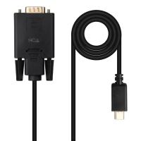 Nanocable 10.15.5202 adaptador de cabo de vídeo 1,8 m USB Type-C VGA (D-Sub) Preto