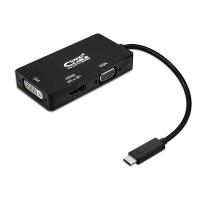 Nanocable 10.16.4301-BK adaptador de cabo de vídeo 0,1 m USB Type-C VGA (D-Sub)+ HDMI + DVI Preto