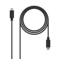 Nanocable USB 2.0, 1m cabo USB USB C Preto