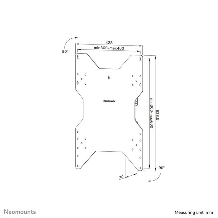 Neomounts FLAT SCREEN WALL MOUNT 190,5 cm (75'') Preto — imagem 16 de 32