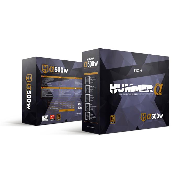 NOX Hummer Alpha fonte de alimentação 500 W 24-pin ATX ATX Preto — imagem 10 de 10