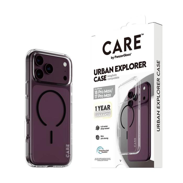 PanzerGlass CARE™ by ® Urban Explorer Case Transparent w. Black MagSafe iPhone 18 Pro Max | 17 Pro Max capa para telemóvel — imagem 6 de 12