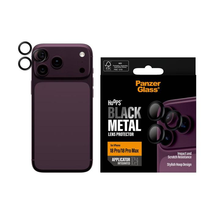 PanzerGlass ® Hoops® Camera Lens Protector Black iPhone 18 Pro | 18 Pro Max Proteção de ecrã transparente 1 unidade(s) — imagem 8 de 12