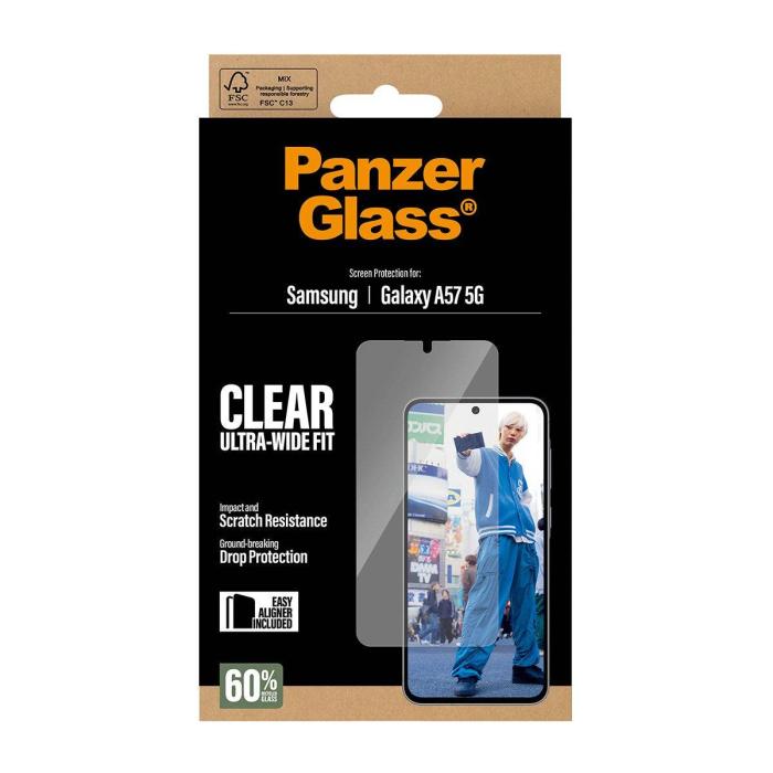 PanzerGlass Screen Protector Ultra-Wide Fit - Clear - Samsung Galaxy A57 5G Proteção de ecrã transparente — imagem 3 de 6