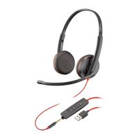 POLY Blackwire C3225 Top Auscultadores Com fios Fita de cabeça Escritório/Call center Preto
