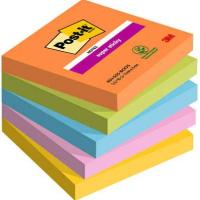 Post-It 7100258933 bloco de notas autocolante Quadrado Azul, Verde, Laranja, Rosa, Amarelo 90 folhas Autocolantes