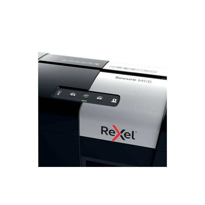 Rexel Secure MC6 destruidora de papel Trituração micro-corte 60 dB Preto, Prateado — imagem 6 de 7
