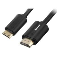 Sharkoon 2m, HDMI/Mini HDMI cabo HDMI HDMI Type A (Standard) HDMI Type C (Mini) Preto