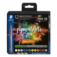 Staedtler Pigment Arts Brush Pen Nature Colors caneta de feltro Multicor 12 unidade(s)
