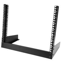 StarTech.com Armário rack para secretária 8U - Armário rack de bastidor aberto de 2 colunas