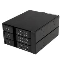StarTech.com Backplane para armário rack móvel hot-swap sem bandeja em alumínio com 3 baías para SAS II/SATA III de 3,5 pol. - HDD de 6 Gbps