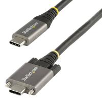 StarTech.com Cabo USB-C de 10 Gbps com bloqueio de parafuso lateral de 1 m - Cabo USB 3.1/3.2 Gen 2 Type-C - Carregamento de fornecimento de energia de 100W (5A), DP Alt Mode - Bloqueio de parafuso duplo - Carregamento/Sincronização de Cabo USB-C