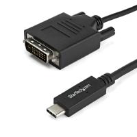 StarTech.com CDP2DVIMM1MB adaptador de cabo de vídeo 1 m USB Type-C DVI-D Preto