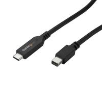 StarTech.com CDP2MDPMM6B adaptador de cabo de vídeo 1,8 m USB Type-C Mini DisplayPort Preto