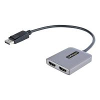StarTech.com CONCENTRADOR MST DP para HDMI duplo - HDMI duplo de 4K 60Hz ou único de 8K 30Hz - Adaptador multi-monitor DisplayPort com cabo de 30 cm - Concentrado Multi Stream Transport DP 1.4 - Divisor DP para HDMI
