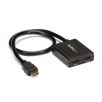 StarTech.com Divisor de vídeo de 2 portas HDMI 4K – Divisor HDMI 1x2 – Alimentado por USB ou adaptador de alimentação – 4K 30 Hz