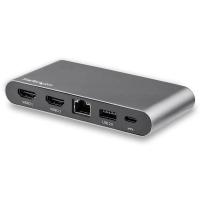 StarTech.com Dock USB C - Ecrã HDMI com monitor duplo de 4K - Estação de encaixe mini para portátil - Passagem de Fornecimento de energia até 100W - GbE, Concentrador USB-A de 2 portas - Adaptador multiportas USB Type-C - Cabo de 3,3'