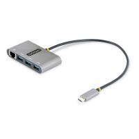 StarTech.com HB30C3A1GEA2 base & duplicador de portas Com fios USB 3.2 Gen 1 (3.1 Gen 1) Type-C Cinzento
