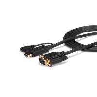 StarTech.com HD2VGAMM10 adaptador de cabo de vídeo 3 m VGA (D-Sub) HDMI + Micro USB Preto
