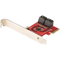 StarTech.com Placa PCIe SATA - Placa de expansão SATA PCIe de 4 portas - 6 Gbps - Suporte de baixo perfil - Conectores SATA empilhados - ASM1164 sem RAID - Conversor PCI Express para SATA