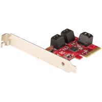 StarTech.com Placa PCIe SATA - Placa de expansão SATA PCIe de 6 portas - 6 Gbps - Suporte de baixo perfil - Conectores SATA empilhados - ASM1166 sem RAID - Conversor PCI Express para SATA