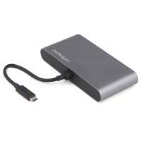 StarTech.com TB3DKM2DPL base & duplicador de portas Com fios Thunderbolt 3 Cinzento