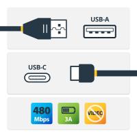 StarTech.com USB2AC1M cabo USB USB 2.0 1 m USB A USB C Preto