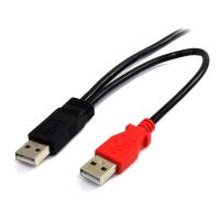 StarTech.com USB2HABMY6 cabo USB USB 2.0 1,8 m Mini-USB B 2 x USB A Preto, Vermelho