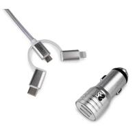 SUBBLIM SUB-CHG-4CC001 carregador de dispositivos móveis Universal Prateado Isqueiro de charuto Carregamento rápido Automático