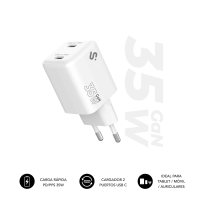 SUBBLIM SUBCHG-6G3520 carregador de dispositivos móveis Universal Branco AC Carregamento rápido Interior
