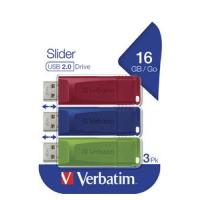 Verbatim Slider unidade de memória USB 16 GB USB Type-A 2.0 Azul, Verde, Vermelho