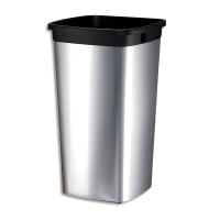 Vileda 137673 cesto de lixo 60 l Quadrado Aço inoxidável Preto, Prateado