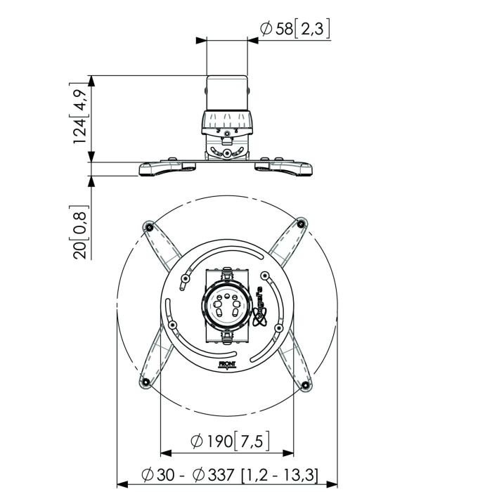 Vogel's PPC 1500 Teto Prateado suporte de projetores — imagem 7 de 9