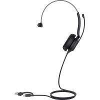 Yealink UH35 Mono Teams USB-C/A Auscultadores Com fios Fita de cabeça Chamadas/Música USB Type-C / USB Type-A Preto